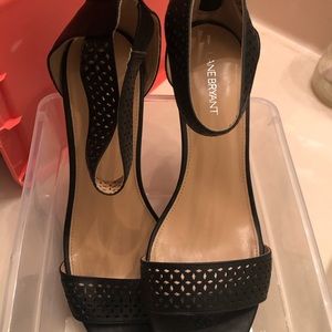 Lane Bryant black ankle strap 2” heel